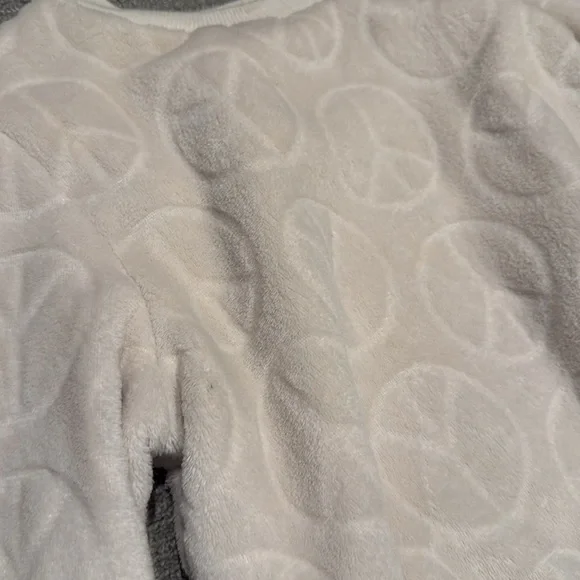 Peace cinch waist white sweater size small - Picture 2 of 3